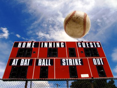 Baseball Homerun with Scoreboard clipart