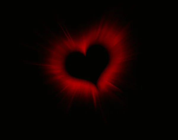 Coeur Saint Valentin sur noir — Photo
