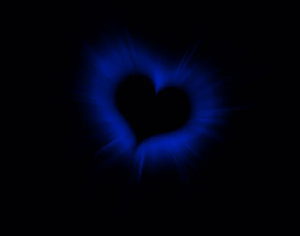 Valentijn hart op zwart — Stockfoto