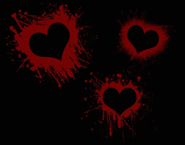 Valentine hati pada hitam — Stok Foto