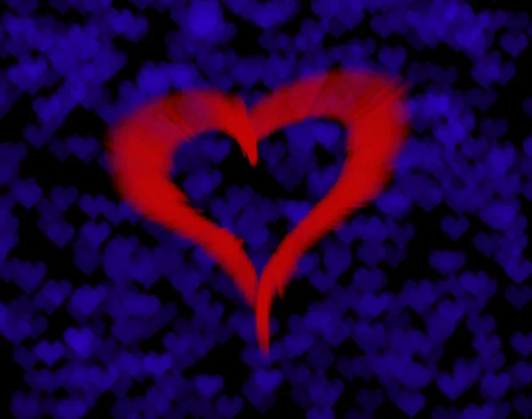 Valentines hjärta på blå — Stockfoto