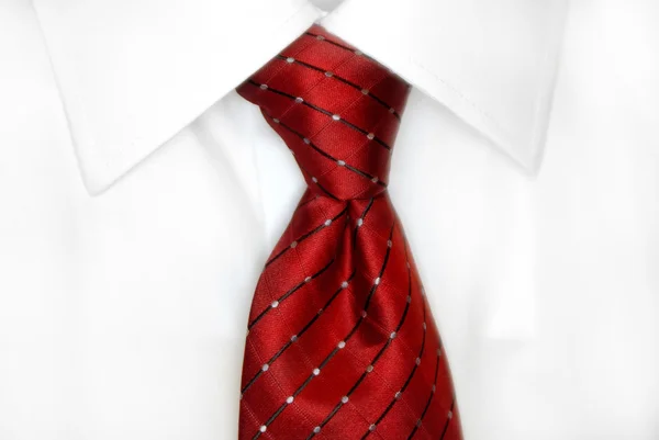 Bílá košile červená kravata — Stock fotografie