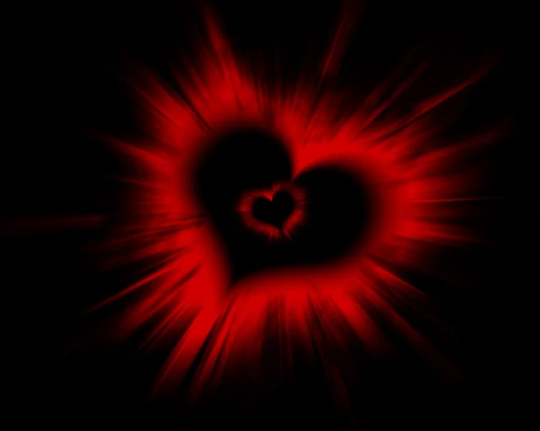Valentine Heart on Black — Stock Photo, Image