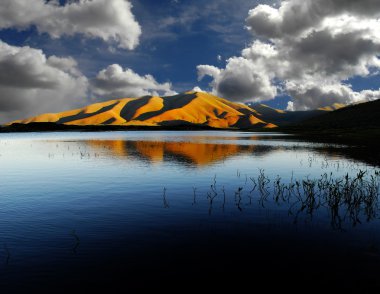 Landscape of Lake and Mountains clipart