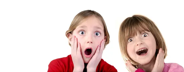 Surprised Young Girls — Stock Photo, Image