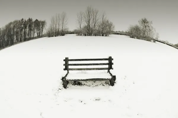 Snö bänk — Stockfoto