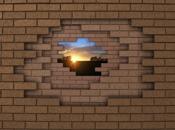 壁の日没 — ストック写真