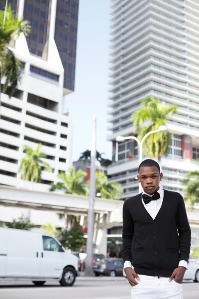 Man posing at Downtown Miami Royalty Free Stock Images