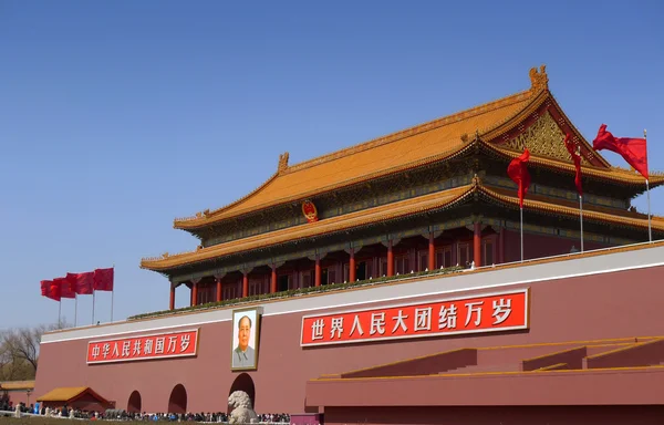 Puerta de Tiananmen a la Ciudad Prohibida en Beijing — Foto de Stock