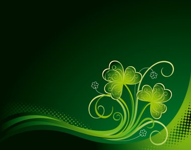 Patrick ornate background with shamrock clipart