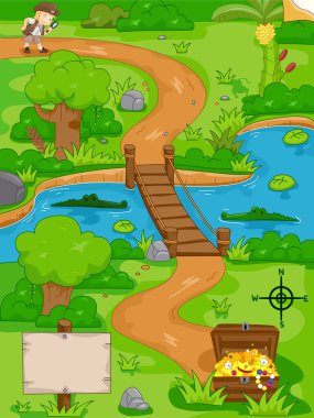 Treasure Hunt Map clipart