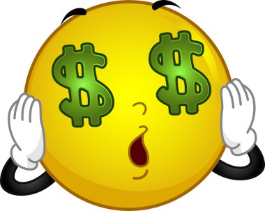 Money-crazed Smiley clipart