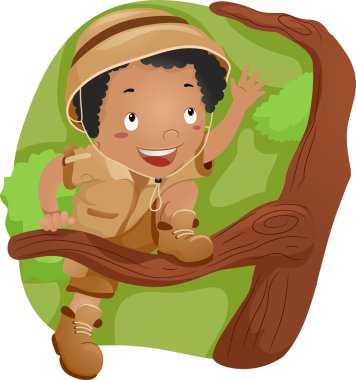 Tree-climbing Kid clipart