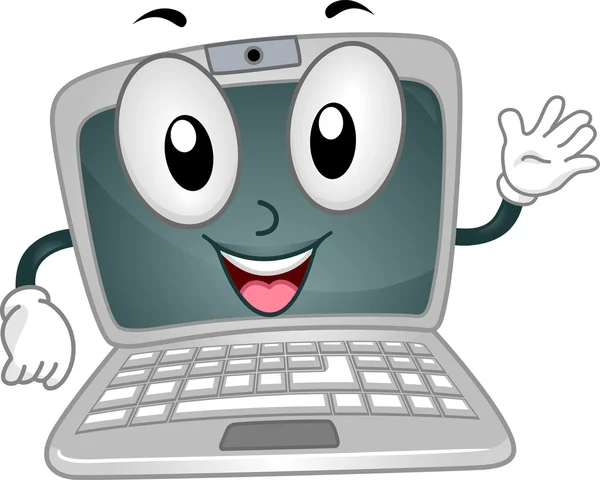 Laptop Mascot — Stock Photo, Image