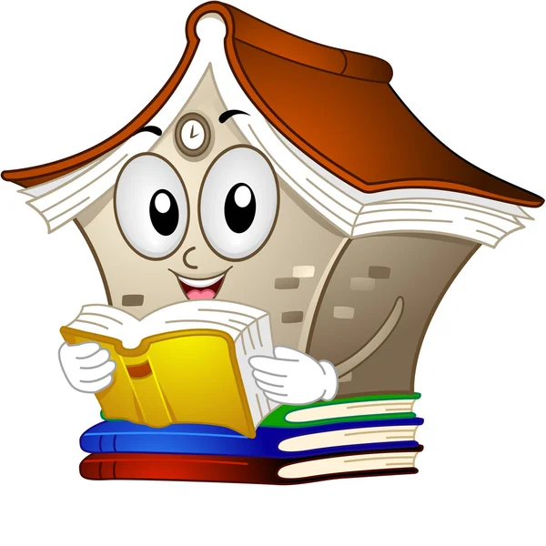 Mascote biblioteca — Fotografia de Stock