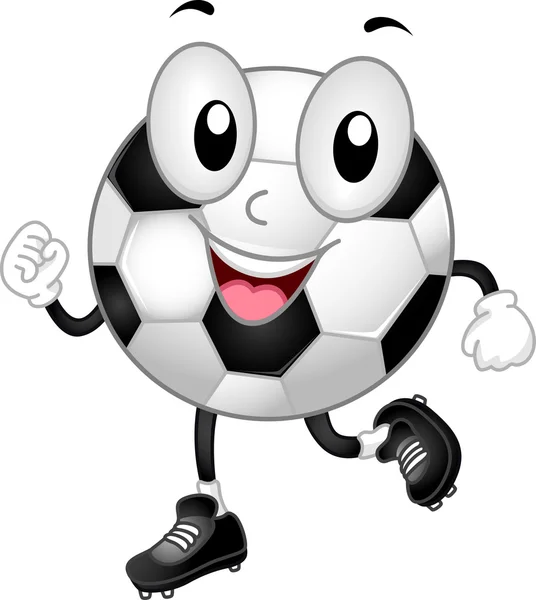 Mascote bola de futebol — Fotografia de Stock