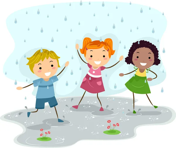 Playing in the Rain — Stock Photo, Image