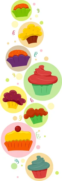 Cupcakes fronteira — Fotografia de Stock