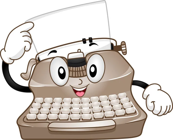 Mascote de máquina de escrever — Fotografia de Stock