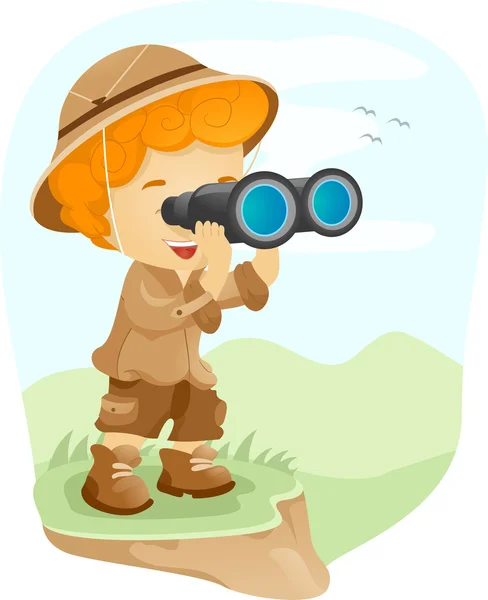 Niño binocular —  Fotos de Stock