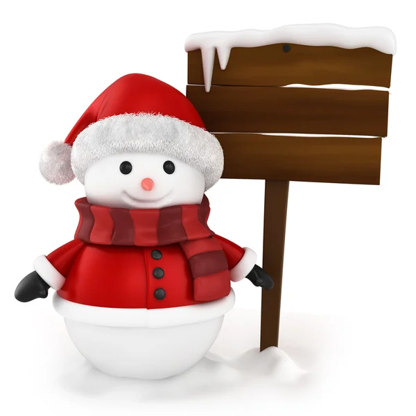 Placa boneco de neve — Fotografia de Stock