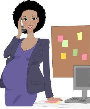 Pregnant Office Worker clipart