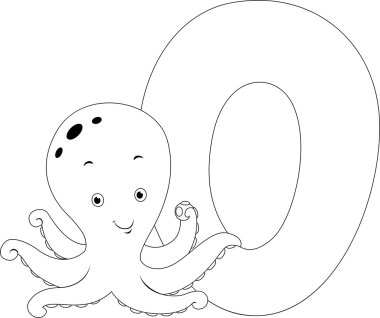 Coloring Page Octopus clipart