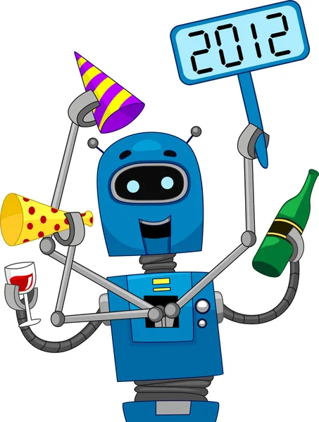 New Year Robot — Stock Photo, Image