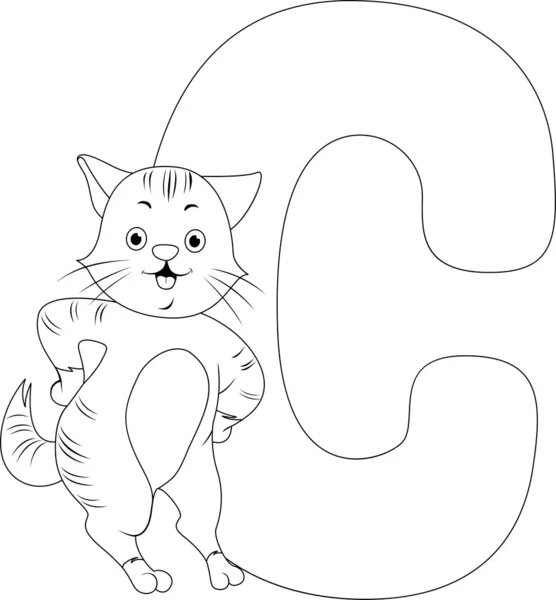 Coloring Page Cat — Stock Photo, Image