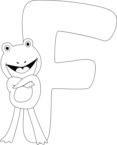 Coloring Page Frog — Stock Photo, Image