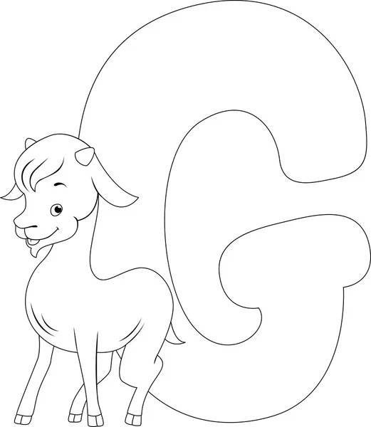 Coloring Page Goat — Stock Photo, Image