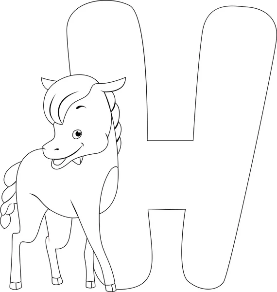 Coloring Page Horse — Stock Photo, Image