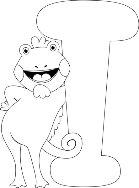 Coloring Page Iguana — Stock Photo, Image