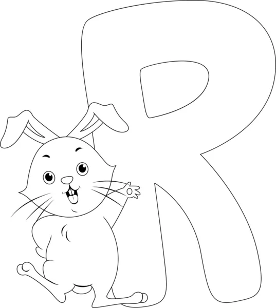 Coloring Page Rabbit — Stock Photo, Image