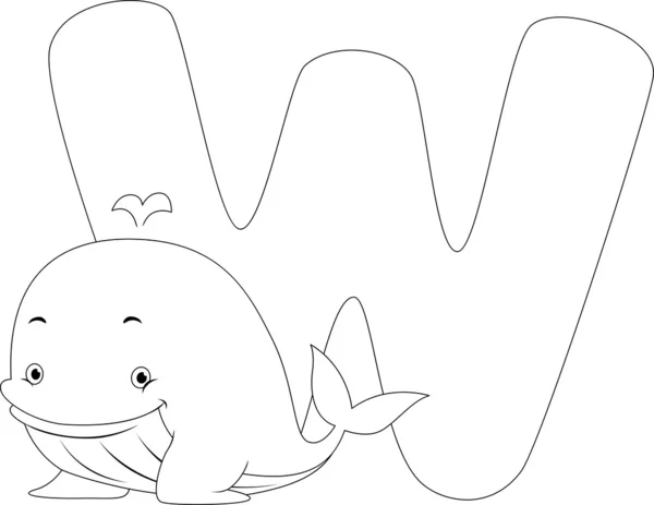 Desenho para colorir Baleia — Fotografia de Stock