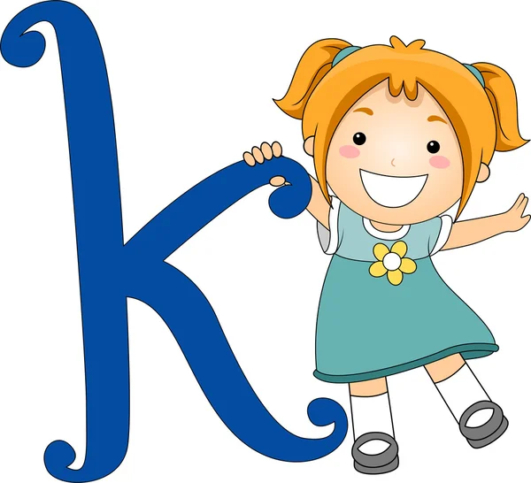 Letter Kid K — Stock Photo, Image