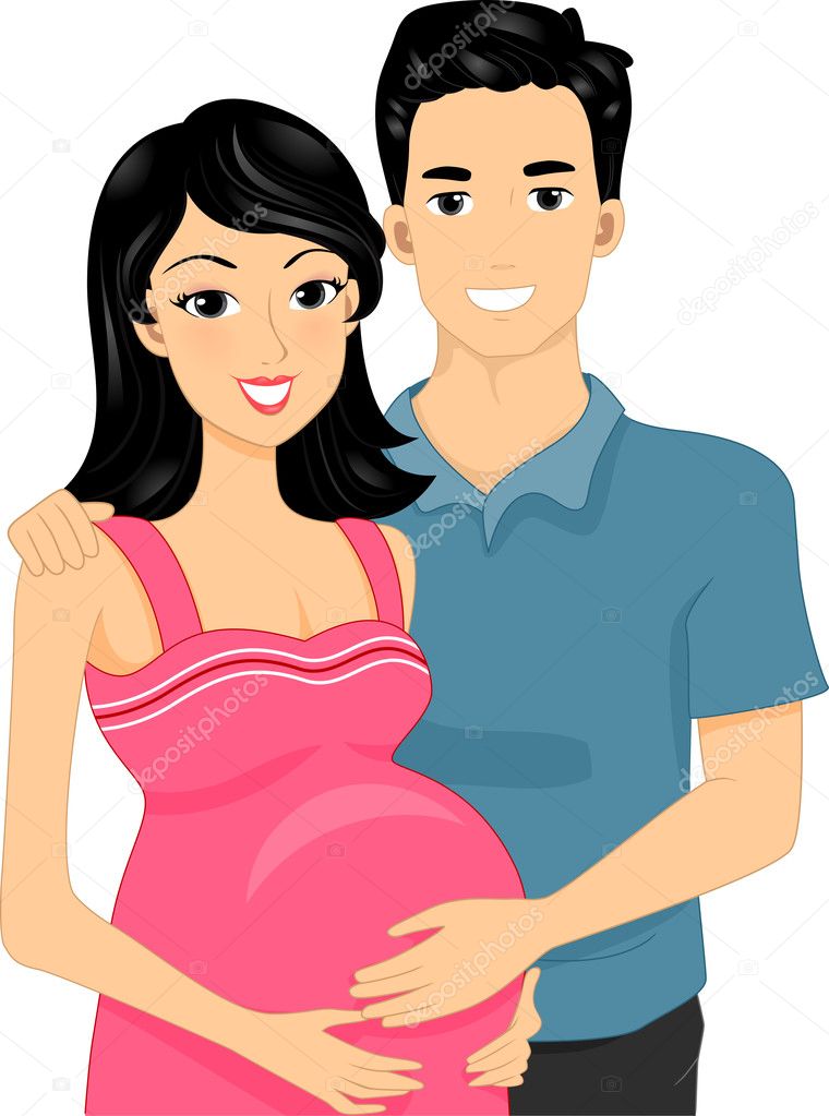 Pregnant couple cartoon Stock Photos, Royalty Free Pregnant couple cartoon  Images | Depositphotos