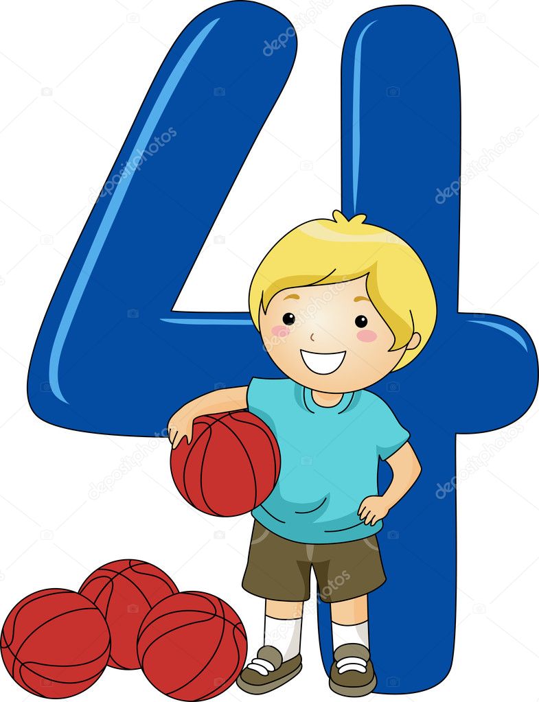 Number Kid 4 Stock Illustration by ©lenmdp #8586610