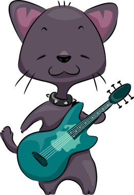 Cat Guitar clipart