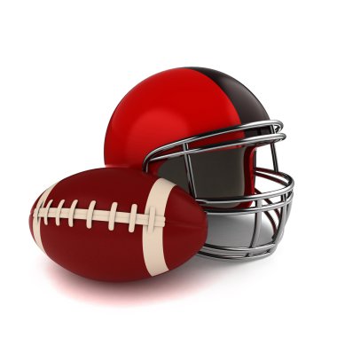 Footbal and Football Helmet clipart