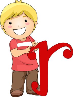 Letter Kid R clipart