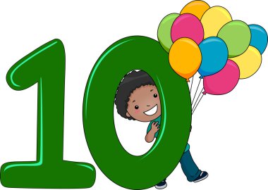 Number Kid 10 clipart