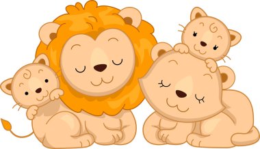 Lion Family clipart