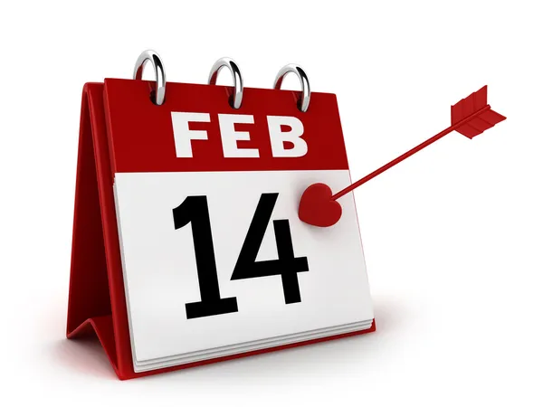 Valentine's Day Calendar — Stock Photo, Image
