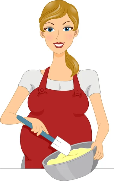 Schwangere Bäckerin — Stockfoto