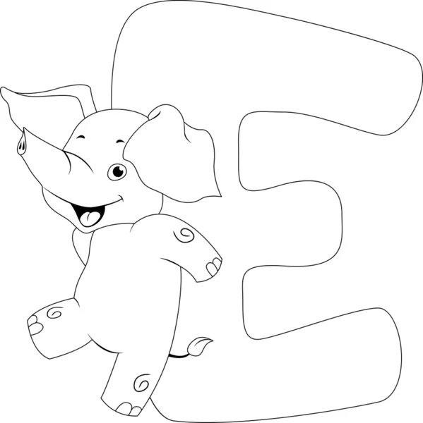 Coloring Page Elephant — Stock Photo, Image