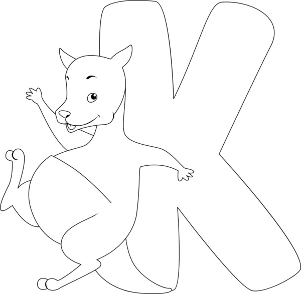 Coloring Page Kangaroo — Stock Photo, Image