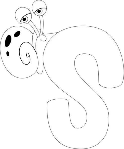 Coloring Page Snail — Stock Photo, Image