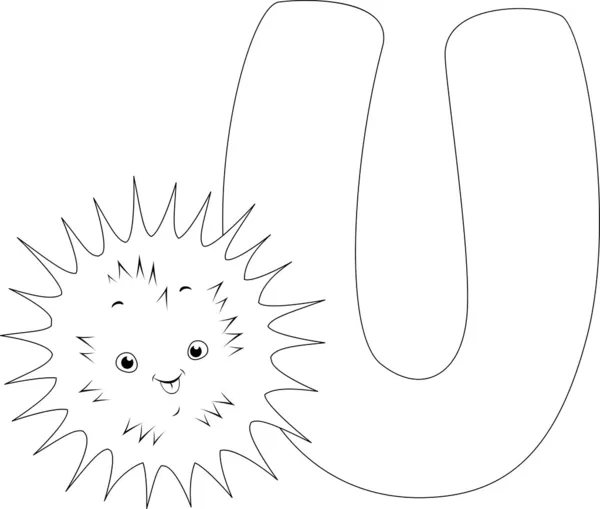 Coloring Page Urchin — Stock Photo, Image