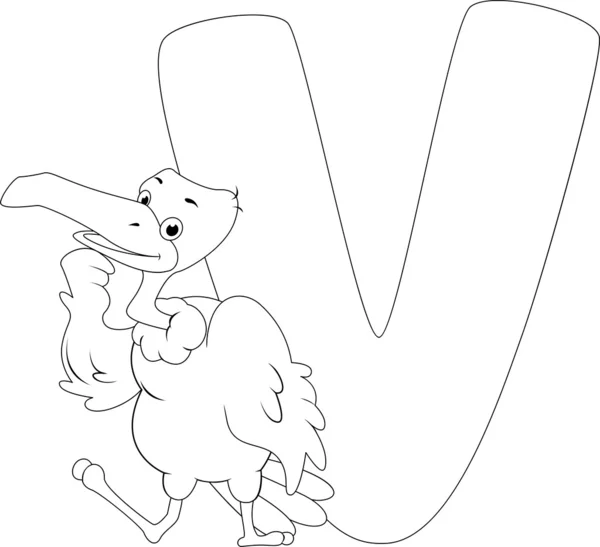 Coloring Page Vulture — Stock Photo, Image
